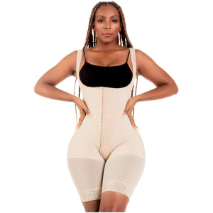 Bling Shapers: 098BF | Colombian Bum Lift Tummy Control Shapewear Mid Thigh Faja for Curvy Wide Hips Small Waist Women | Powernet
