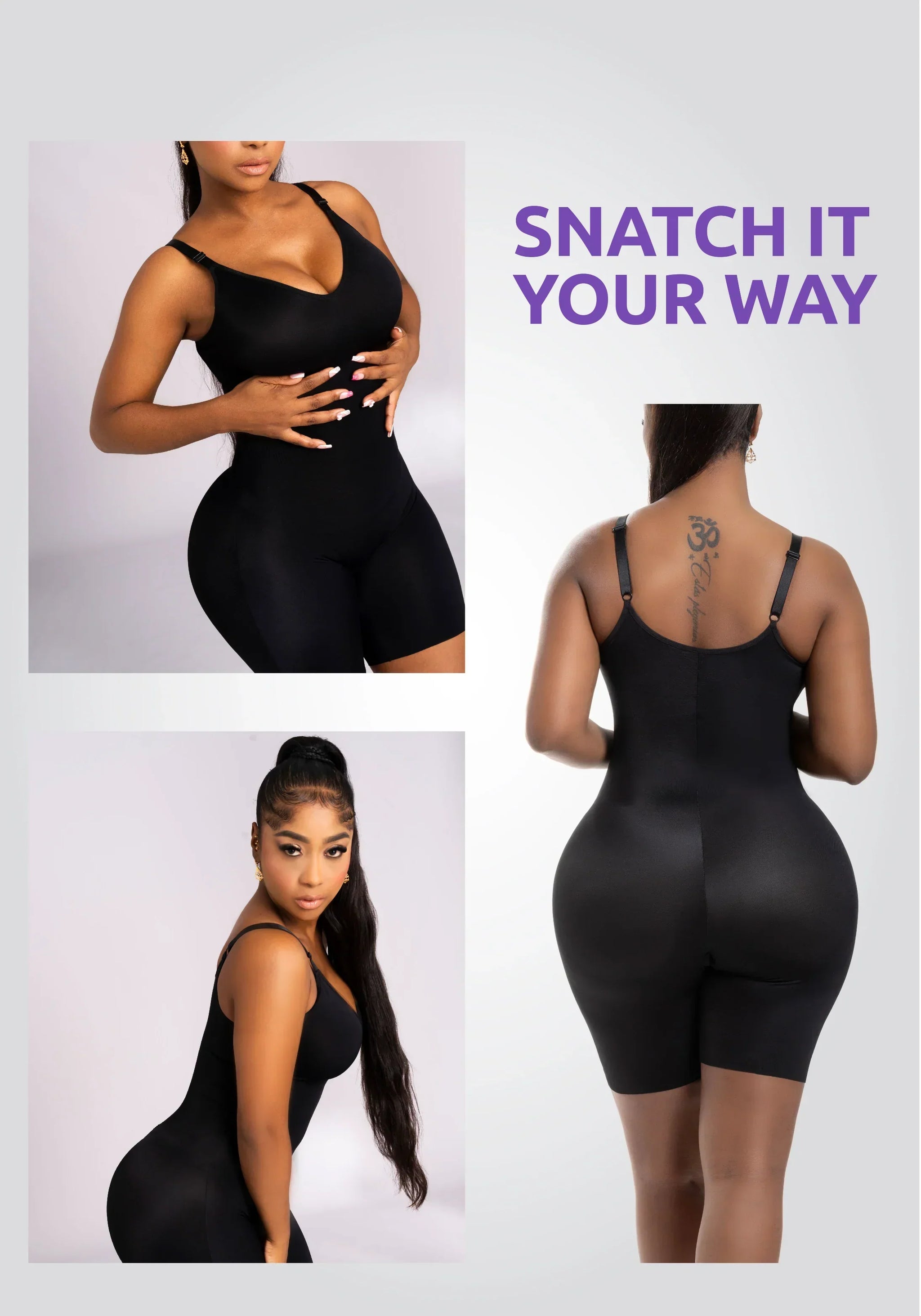 Snatched Body DQ01L3 Tummy Control Shapewear Bodysuit for Women with Built-in Bra