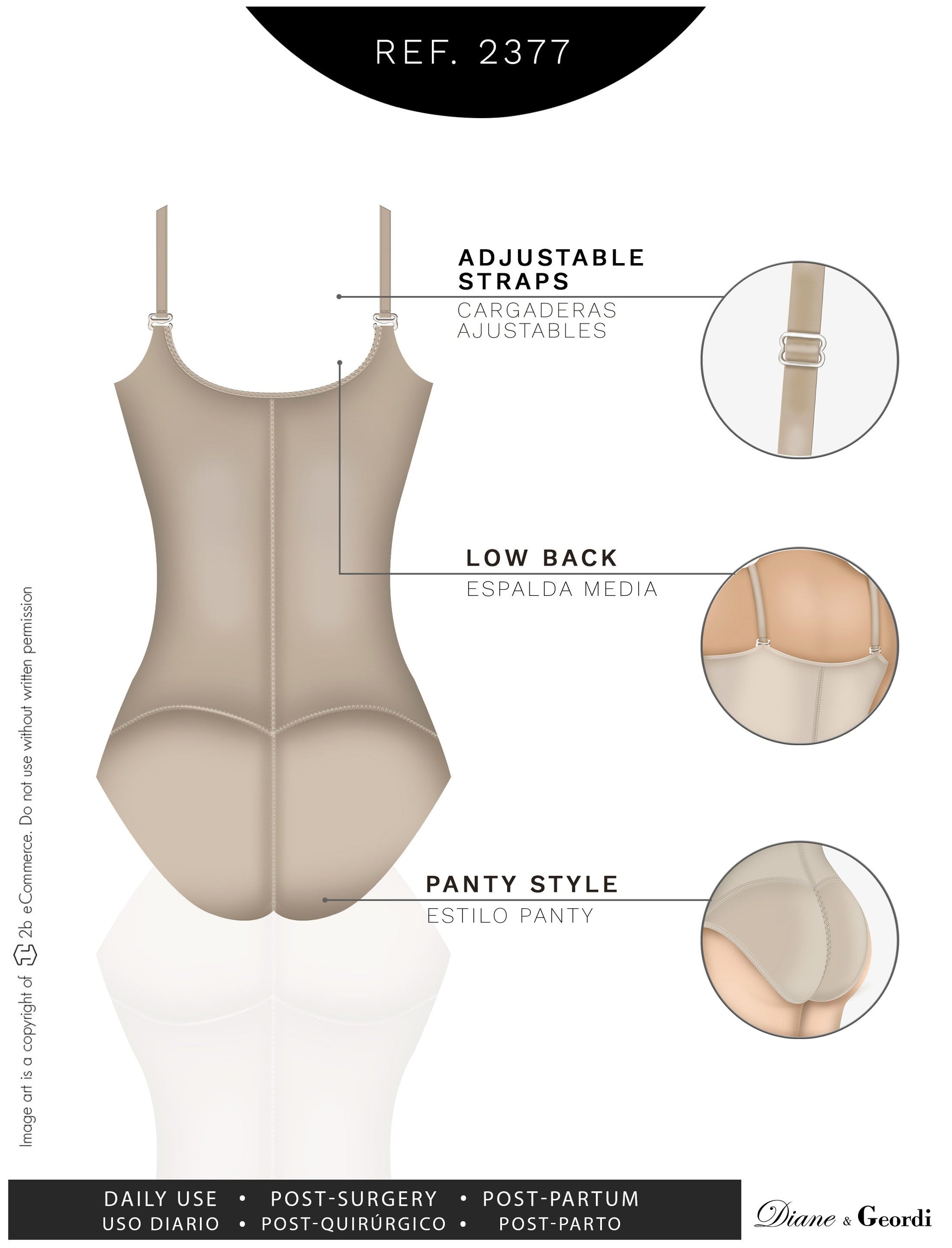 Diane & Geordi 2396, Open Bust Mid Thigh Postpartum Compression Shapewear