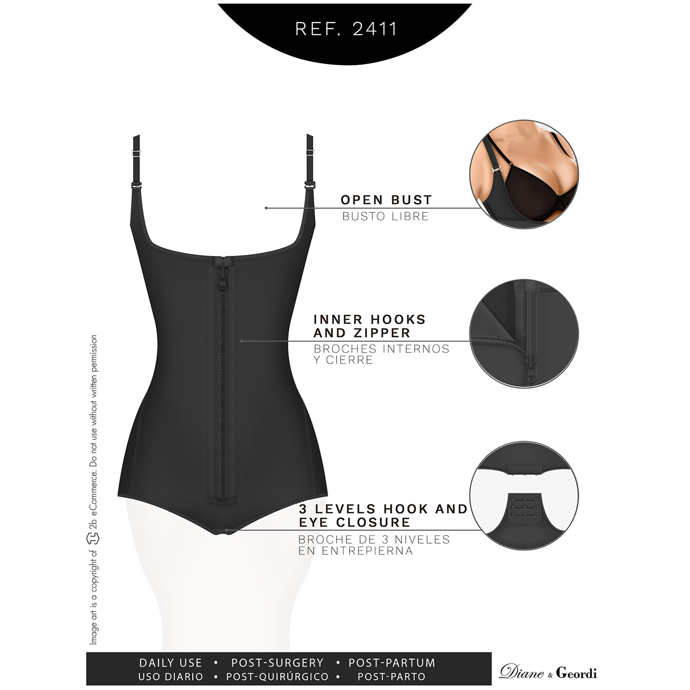 Diane and Geordi Fajas 2352 | Tummy Control Shapewear for Women | Strapless  Bodysuit Faja