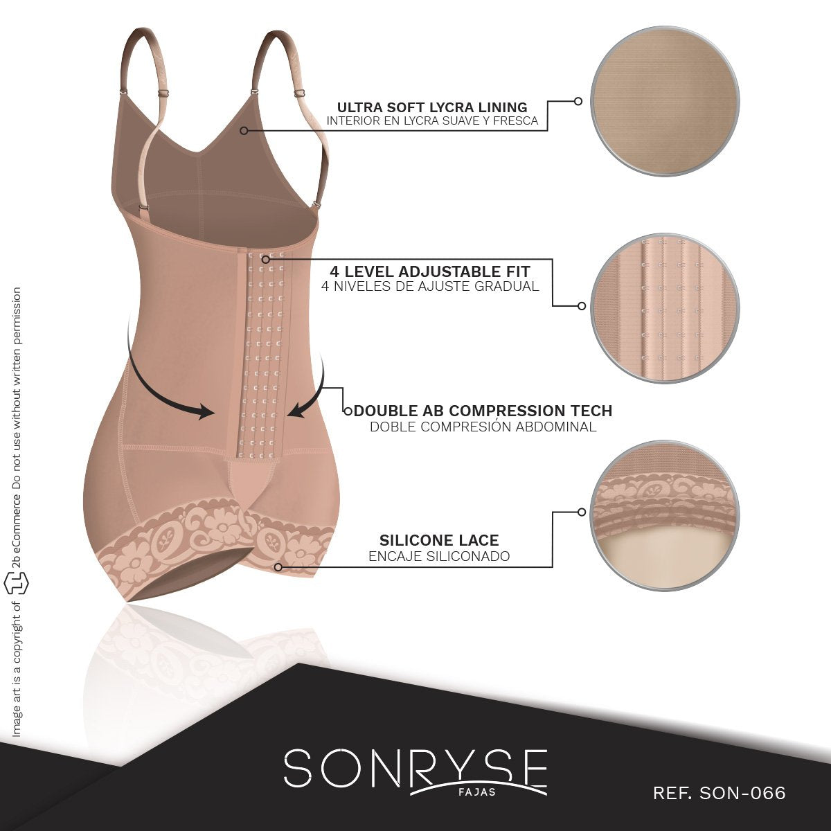 Fajas Sonryse Postpartum Panty Shapewear Bodysuit with Built-in Bra –