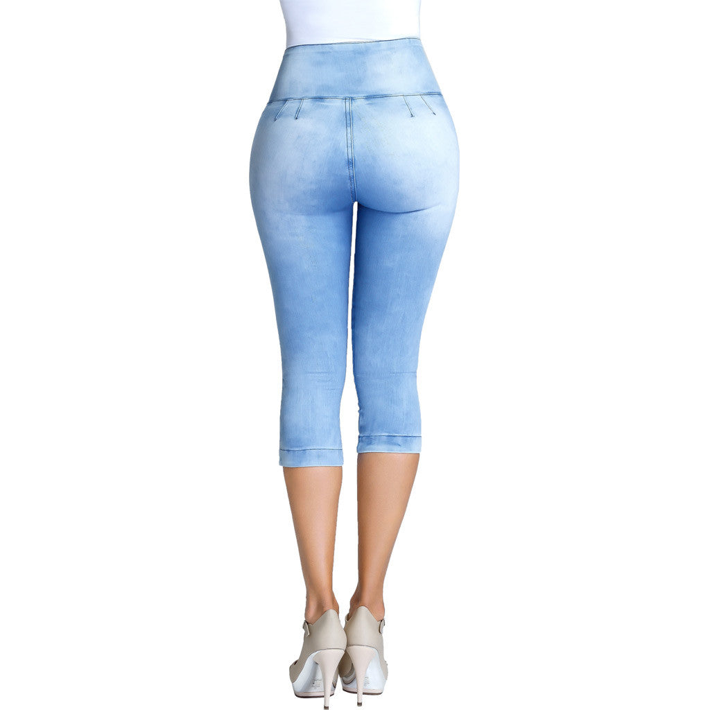 Women's Moda Xpress Butt Lifting Capris - Blue High Rise Butt Lift Capris