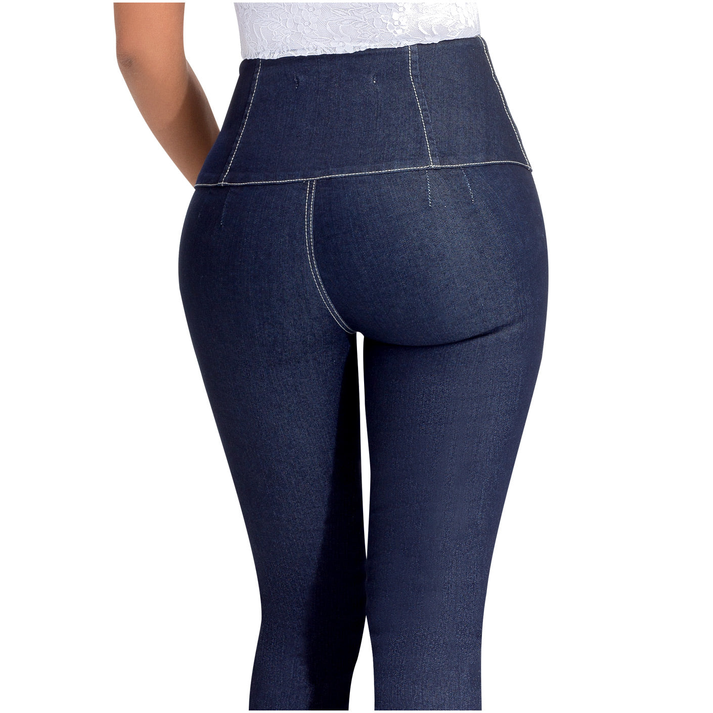 Tummy Control Wide Waistband Slimming Jeans Levanta Cola Colombianos -  Showmee Store