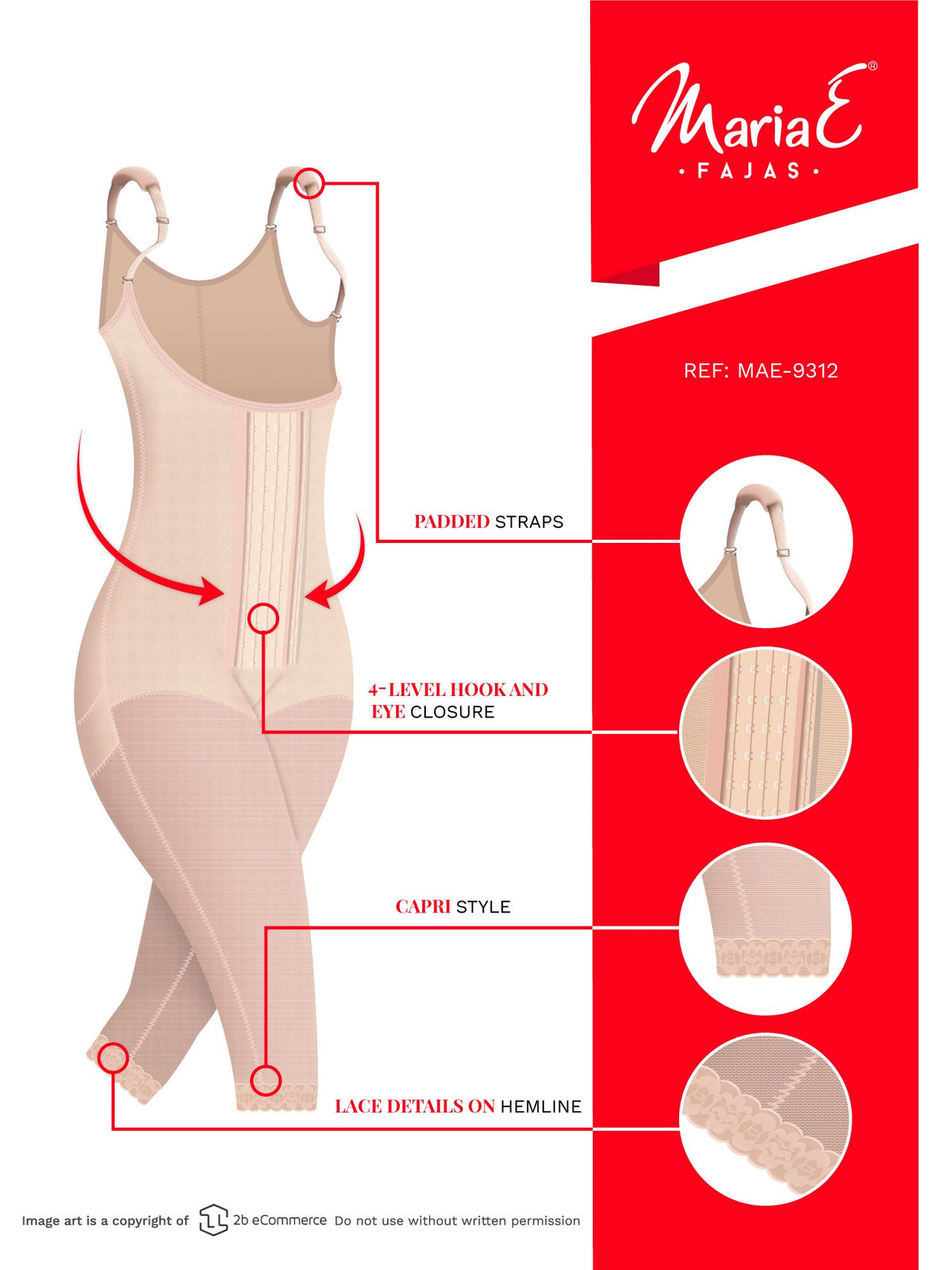 Maria E: FQ111  Liposuction Postsurgical Knee Length Lipo Body Shaper -  Showmee Store