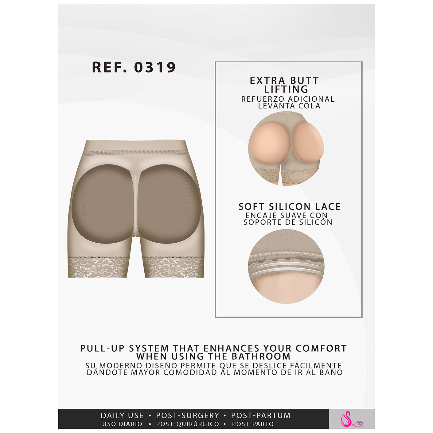 Salome Shapewear: 0319 - BBL Compression Shaping Shorts for Women | Tummy  Control Butt Lifter Mid Thigh Powernet Cut Out Open Shorts