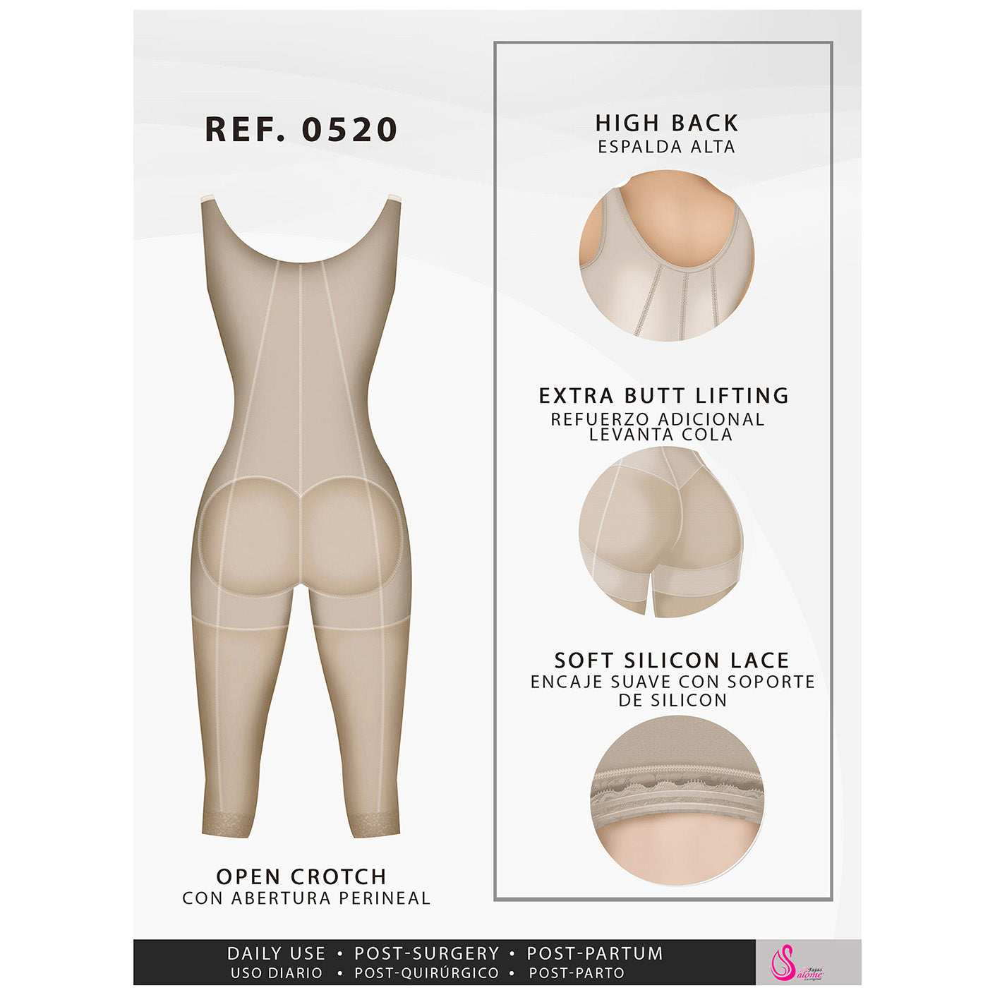 Salome Shapewear: 0520 - Open Bust Post Surgery Full Body Shaper for W -  Showmee Store