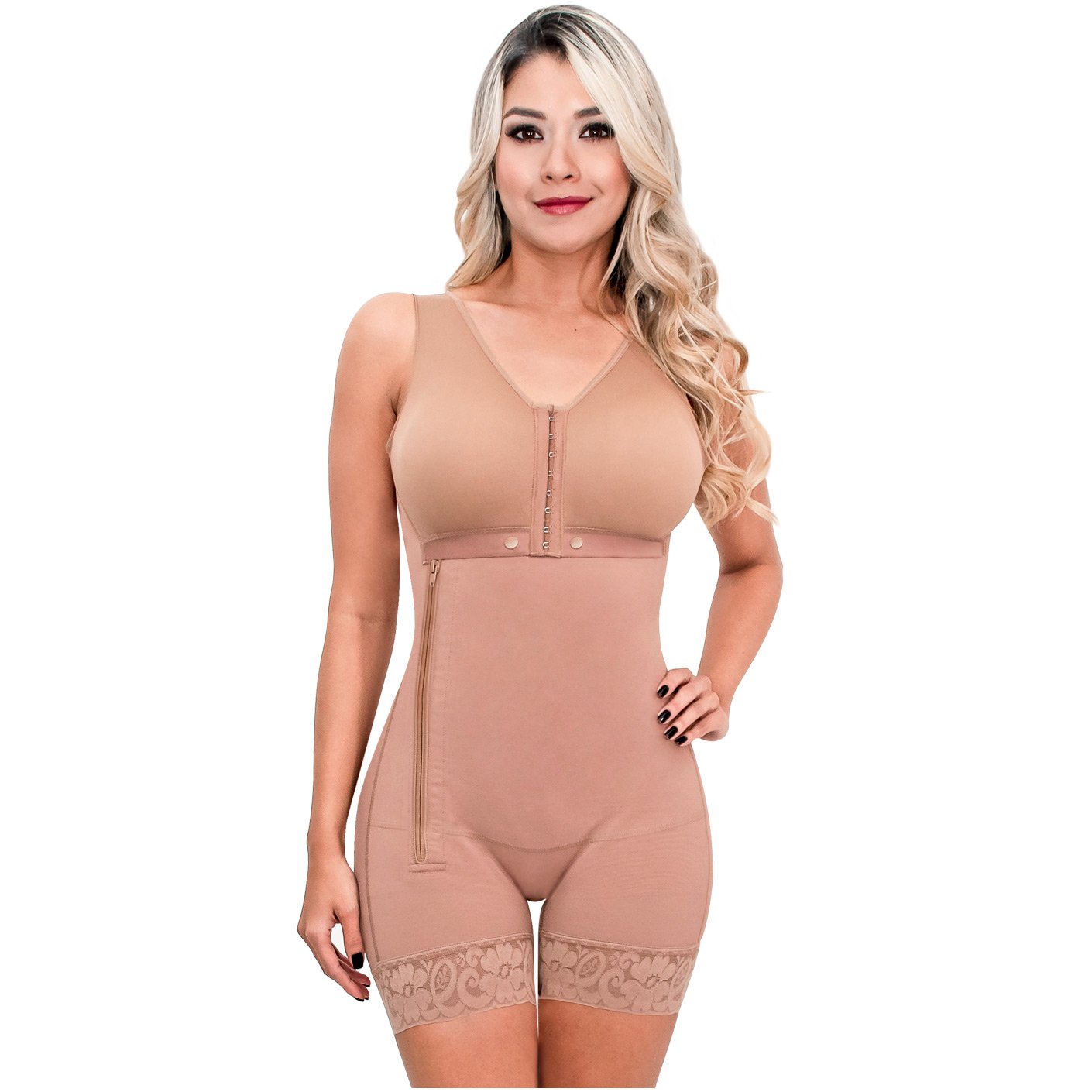 Sonryse Shapewear: 053 - Mid Thigh Compression Shapewear with Side Zip -  Showmee Store