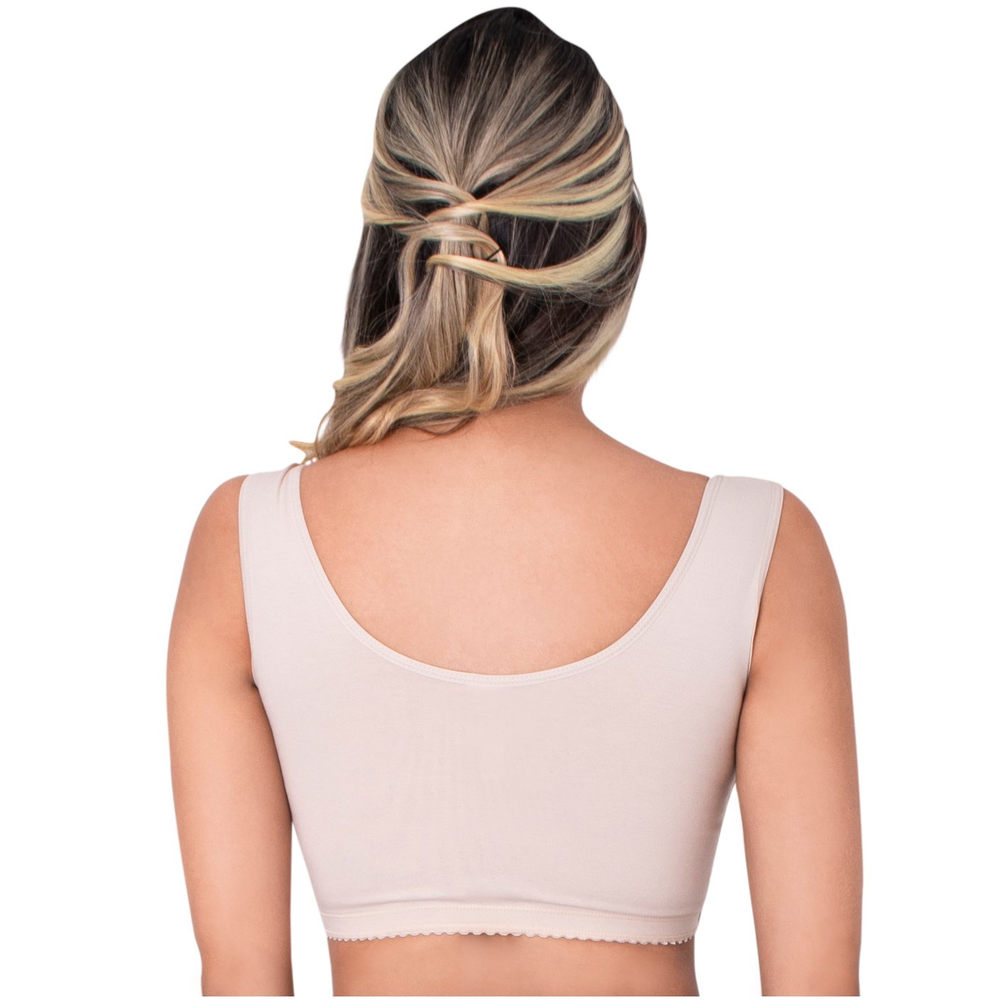 Women Post Surgery Front Fastening Sports Bra With Wide Back  Support-white(4xl) 